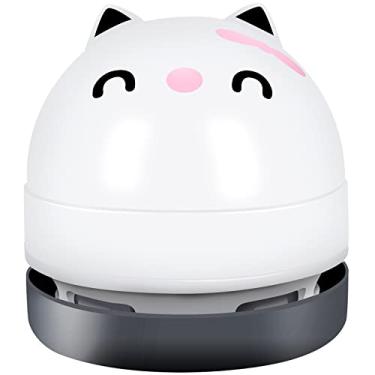Imagem de YUNYILAN Mini aspirador de pó de mesa, aspirador de pó USB portátil para mesa, mini bonito aspirador de mesa de desenho animado para limpeza de migalhas, poeira, migalhas, computador, teclado e carro