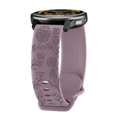 Imagem de HQzon Pulseira de relógio de 22 mm compatível com Garmin Vivoactive 4/Venu 3/Venu 2, pulseira de relógio com estampa de girassol compatível com Forerunner 265/965/255/955/745 para mulheres