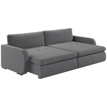 Imagem de Sofá Retrátil e Reclinável Zinia 1,60M Linho - Blossom Casa, Cinza 232