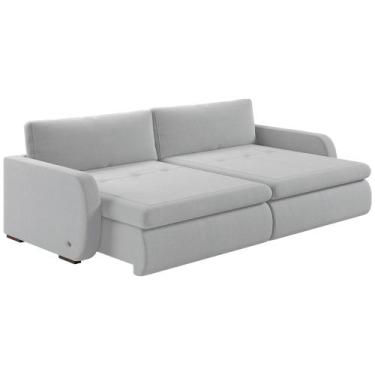 Imagem de Sofá Retrátil e Reclinável Zinia 1,60M Linho - Blossom Casa, Gelo 2322