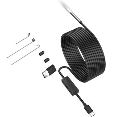 Imagem de Auttoop Câmera de inspeção de boroscópio de 5,5 mm à prova d'água, endoscópio USB C para telefone, computador, cabo semirrígido de 16,4 m com 6 luzes LED, compatível com Windows