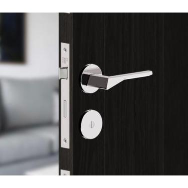 Imagem de Fechadura banheiro roseta redonda zamac - 3f