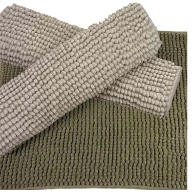 Imagem de Tapete De Banheiro Bolinha Antiderrapante Microfibra 3 Peças - Rozac