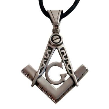 Imagem de Pingente Maçônico Mestre em Prata 950, Design Artesanal, Símbolo Esquadro e Compasso