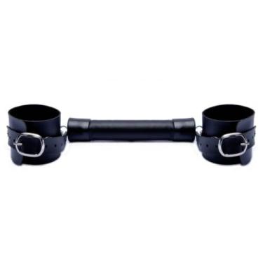 Imagem de Separador Com Algemas 15Cm Ajustável com Separador para Jogos de Casal Couro Sintético DX702 (PRETO)