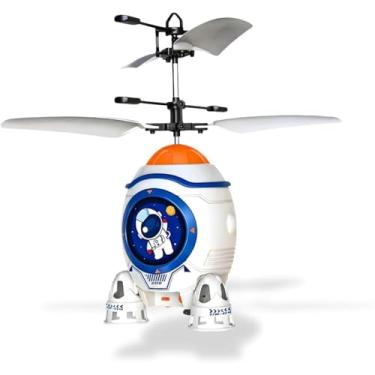 Imagem de Brinquedo Foguete Infantil Com Sensor Luz Led Mini Recarregável