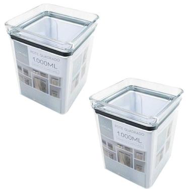 Imagem de Kit 2 Potes Herméticos Lumini Quadrado 1,000 ML - Paramount