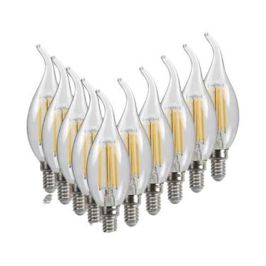 Imagem de Lâmpadas LED E14 6W 4W 2W 10pcs Luz De Candelabro Filamento C35 Vidro 
