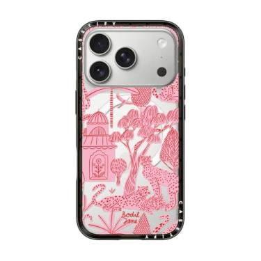 Imagem de CASETiFY Capa compacta para iPhone 17 Pro [fina e elegante/compatível com Magsafe/1,2 m. 2X proteção contra quedas de grau militar] - Cheetah Paradise Pink - Preto transparente