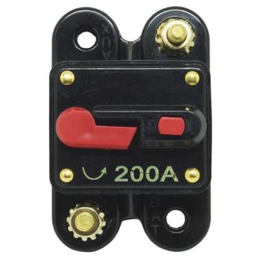 Imagem de Disjuntor Automotivo 200A Proteção Som Bateria Fusível Resetável Liga 