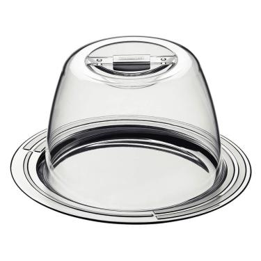 Imagem de Porta-Queijo Tramontina Ciclo em Aço Inox e Tampa Transparente em Poliestireno 20 cm 64510620