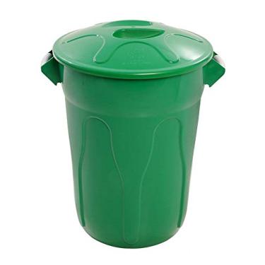 Imagem de LIXEIRA PLASTICA REDONDA VERDE COM TAMPA 100L CR100VD - JSN