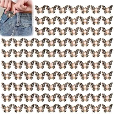 Imagem de 100pcs Pant Waist Tightener Butterfly, Butterfly Jean Buttons Pins, Detachable Waist Buckle Extender Buckle Clips, for Loose Pants Skirts Jeans(Black)