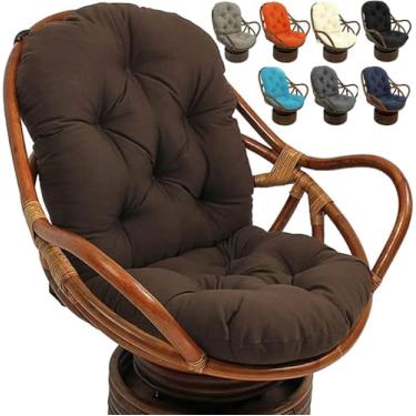 Imagem de Almofada Giratória Para Cadeira De Balanço 120x60cm Lavável & Resistente Aos Raios Uv Almofadas De Substituição Para Cadeira De Balanço Reclinável Em Rattan Assento De Jard, Brown, 60x120 cm