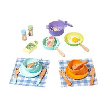 Imagem de menolana Conjunto de brinquedos de cozinha, utensílios de utensílios de cozinha, divertido motor fino finge jogo acessórios de cozinha infantil brinquedos de