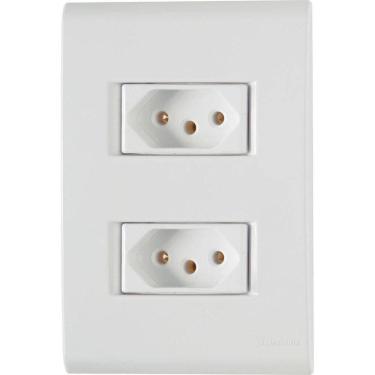 Imagem de Conjunto Liz Branco 4x2 com 2 Tomadas 2P+T de 20 Ampères e 250 Volts - 57170066 - TRAMONTINA