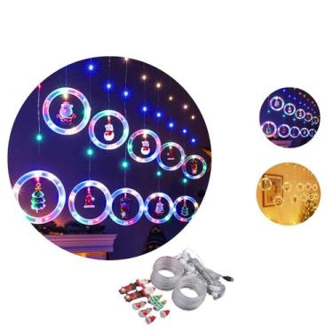 Imagem de Pisca Cascata 130 Led 3,0m Cortina Varal Figura Prova DÁgua Decoração 