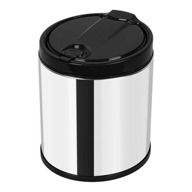 Imagem de Lixeira Viel 2,5 L Aço Inox – Tampa Click Preta para Pia e Bancada