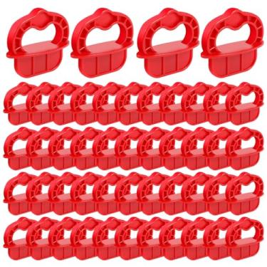 Imagem de FALESOUL Guia espaçador de placa de deck, 48 peças 1/10.2 cm Gap Deck Board Spacer Rings Deck Jig Spacer Tools Mezanine de plástico para tratamento de pressão, composto, PVC, prancha (48 peças)