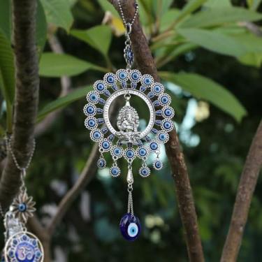 Imagem de Estátua de ídolo hindu Ganesha Ornamento para pendurar olho turco para moldura de porta de janela, varanda, casa e escritório para presente de bênção