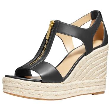 Imagem de Michael Kors Sandália feminina Berkley Mid Espadrille Wedge, Preto, 35 BR