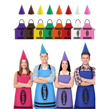 Imagem de Conjunto de fantasias Mepase, 24 peças, avental de giz de cera colorid