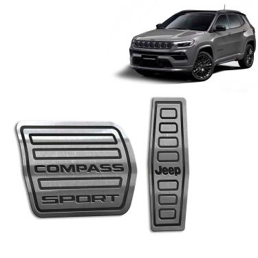 Imagem de Pedaleira Automático Aço Inox Jeep Compass Sport 2022 Preto
