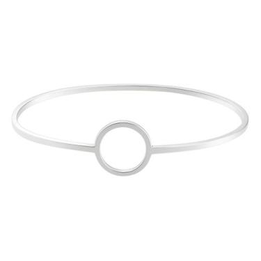 Imagem de Bracelete Fio Quadrado Forma De Circulo Vazado Prata 925 - Princesa da