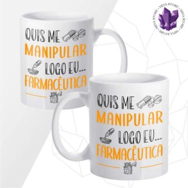 Imagem de Caneca de Cerâmica Mina Profissões Farmácia - Mina Store, Branca