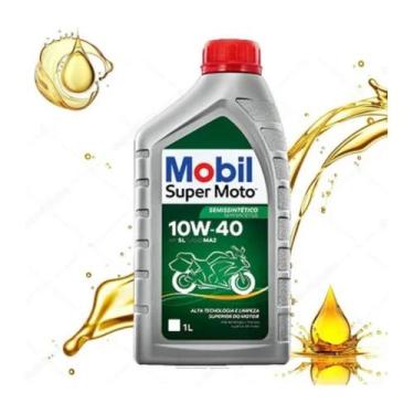 Imagem de Óleo de motor para moto 10w40 mobil semissintético 1l