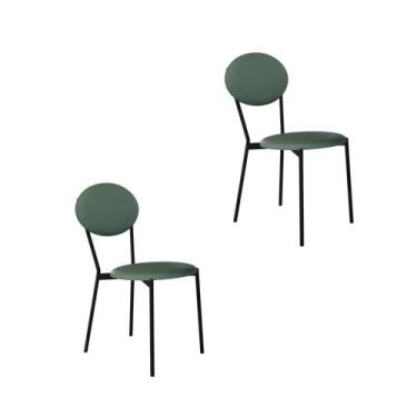 Imagem de Conjunto 2 Cadeiras de Jantar Vintage Elipse Tecido Revest Sintético E
