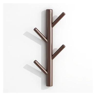 Imagem de hezhuhe2258 Cabideiro montado na parede, suporte de parede de metal moderno para casacos de parede para chapéus, jaquetas, bolsas, porta de entrada para quarto, suporte de parede (cor: café 40 cm 4