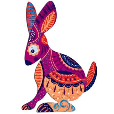 Imagem de Quebra-Cabeça 3D MDF Infantil Colorido – Coelho Mágico | Puzzle Decorativo e Brinquedo Educativo para Crianças