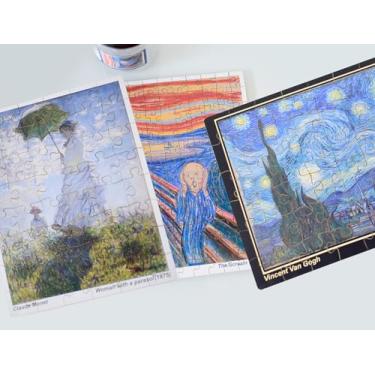 Imagem de Combo 03 Quebra-Cabeças Clássicos da Arte, com 48 Peças cada: Van Gogh, Monet e Munch