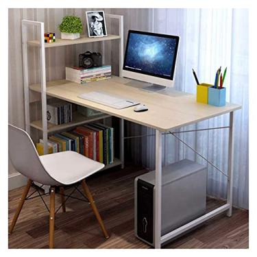 Imagem de CLLBANT Secretária para PC mesa para computador simples e moderno mesa simples para casa mesa de estudo para estudantes secretária pequena simples estante mesa com