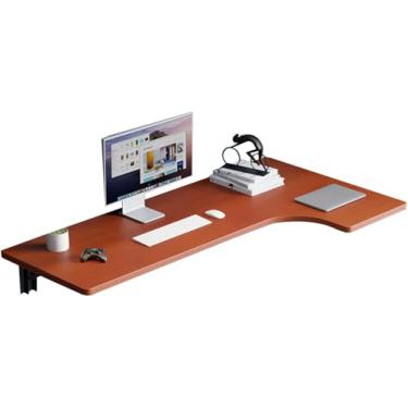 Imagem de Mesa de canto montada na parede em forma de L mesa de canto para escritório doméstico mesa flutuante para laptop, mesa dobrável para estudo, quarto, banheiro ou varanda (90 x 60 x 40 cm (35,4 x 23,6 x