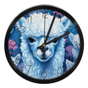 Imagem de LILINWAN Relógio de parede 24 cm sem tique-taque silencioso operado por bateria relógio de parede redondo moderno estilo simples decoração relógio para escritório/escola/quarto/sala de estar