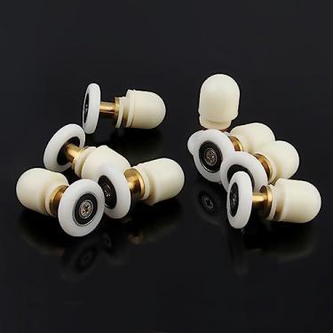 Imagem de Rolos de porta de vidro redondos para chuveiro polia de chuveiro para porta deslizante diâmetro da roda 22 mm, 23 mm, 25 mm, 27 mm. 8 peças/lote (diâmetro 27 mm)