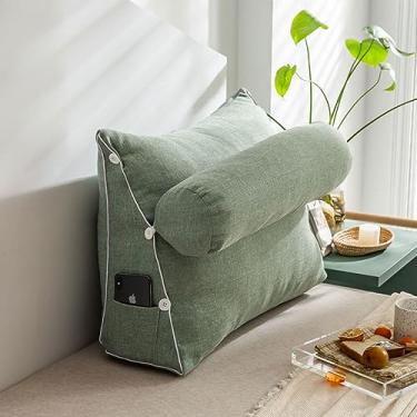 Imagem de HMBLAW Almofada de leitura com suporte lombar com capa removível para sofá, cadeira de apoio, almofada portátil de pelúcia para descanso de mulher grávida, descanso ergonômico e relaxante, leitura