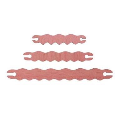 Imagem de Varas de tecelagem de madeira Madeira de pinho Design ondulado Ferramentas de crochê artesanais multifuncionais para cobertores Chapéus Lenços Conjunto de 3 tamanhos 143 mm 193 mm