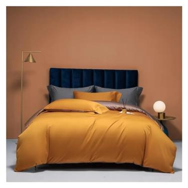 Imagem de Roupa de cama 100% algodão solteiro queen king conjunto de lençol de cima capa de edredom (G King)