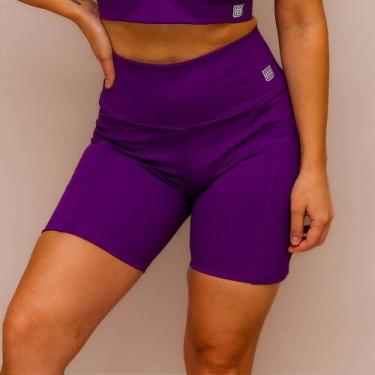 Imagem de Shorts Confortáveis com Bolso para Treino e Corrida - Ameixa - HNR, Pl