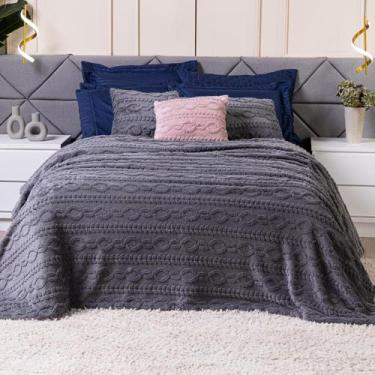 Imagem de Cobertor Manta Zurique Trançado Avulso QUEEN Dupla Face Mantinha Plush