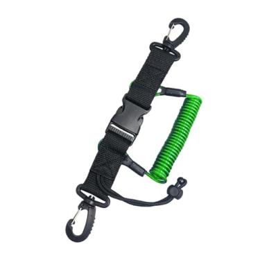 Imagem de YIJU Cordão de mergulho anti-perda com mola espiral multifuncional para câmera com lanterna, Verde