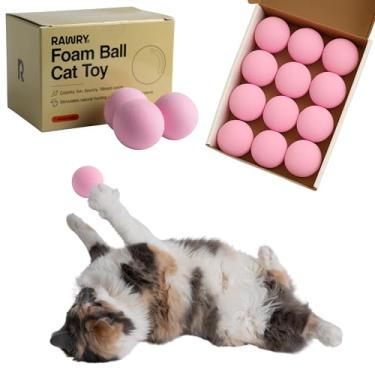 Imagem de Rawry Conjunto de brinquedo de bola de espuma para gatos – 12 bolas de espuma para gatos e gatinhos em ambientes internos | Bolas macias, duráveis e saltitantes para brincadeiras e exercícios | Leve