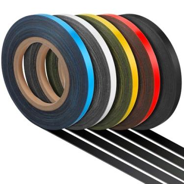 Imagem de 5 rolos de tiras finas de rolo de fita magnética, quadro branco magnético de 10 m, fita decorativa gráfica, divisores de placa magnética para sala de aula, acessórios de arte de escritório (cores