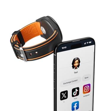 Imagem de RBIPO Pulseiras de relógio de silicone bicolor de 20 mm embutidas, regraváveis, pulseira esportiva de liberação rápida com chip NFC interno para homens e mulheres, suporta operação de toque de