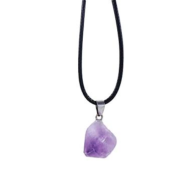 Imagem de Colar feminino vintage geometria ajustável corrente de clavícula ametista feminina joia presente masculino estilo coreano (roxo)