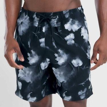Imagem de Shorts elastano estampado floral preto e branco - MASH