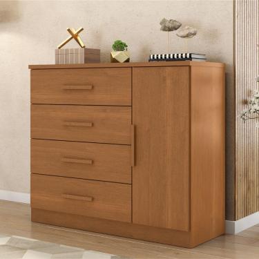 Imagem de Cômoda Sapateira 4 Gavetas 1 Porta Genova Plus Zanzini Cinamomo